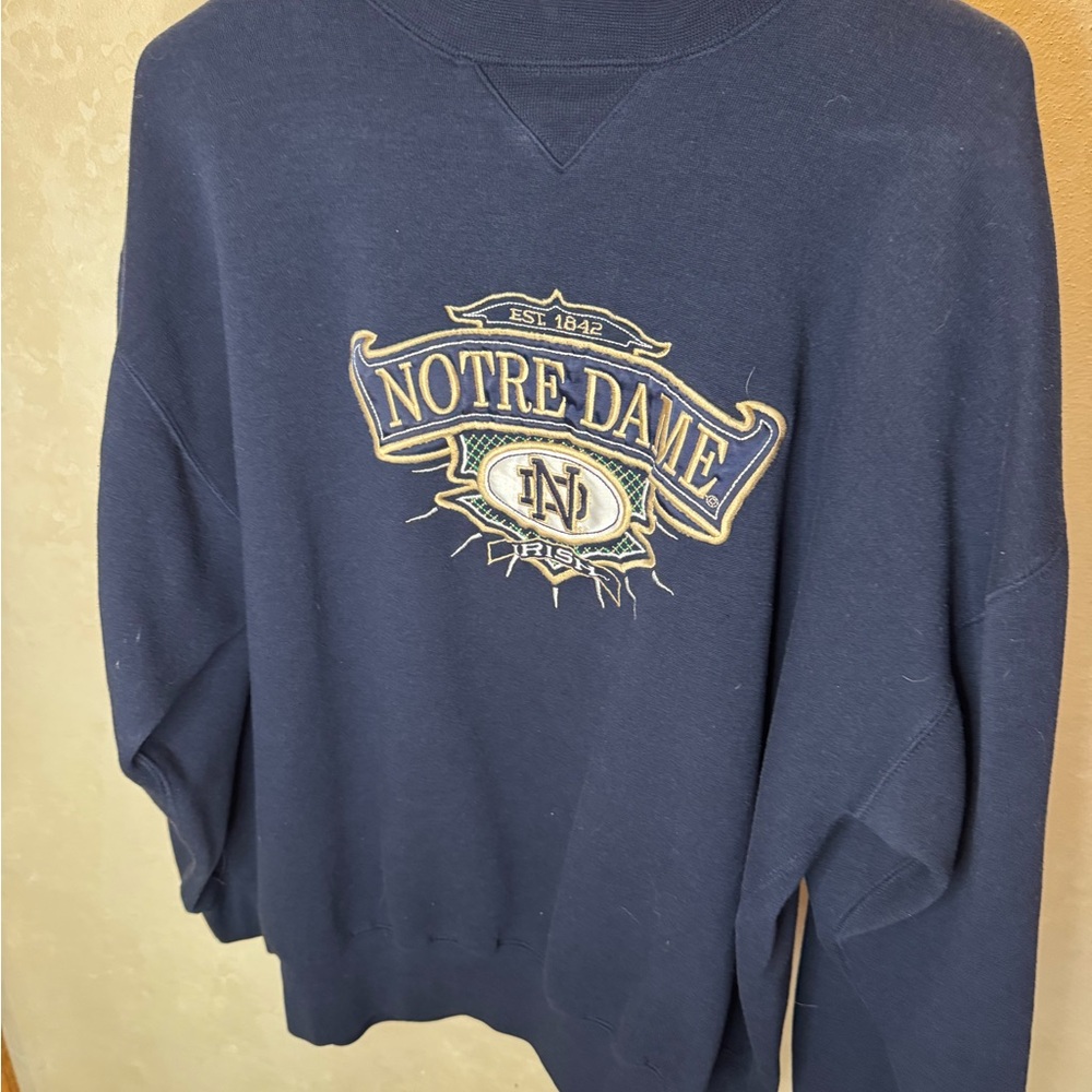 Notre Dame Navy Crewneck Sweatshirt - Collegiate Logo